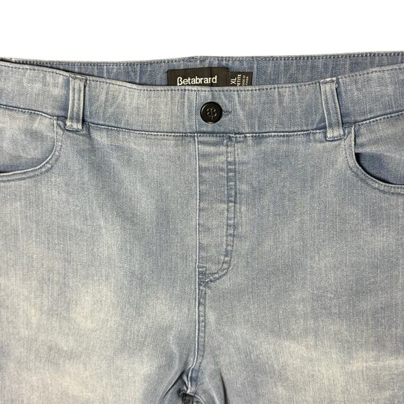Betabrand Women's Petite Coastal Wash Boyfriend Wide Leg Stretch Jeans - XLP - Picture 3 of 8